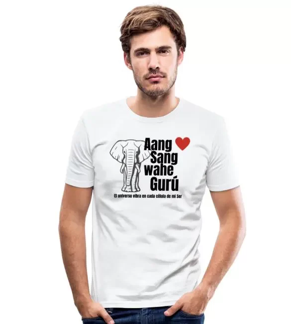 Camiseta ajustada hombre – «Wahe Guru»