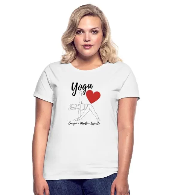 Camiseta ajustada mujer – «Yoga Corazón»