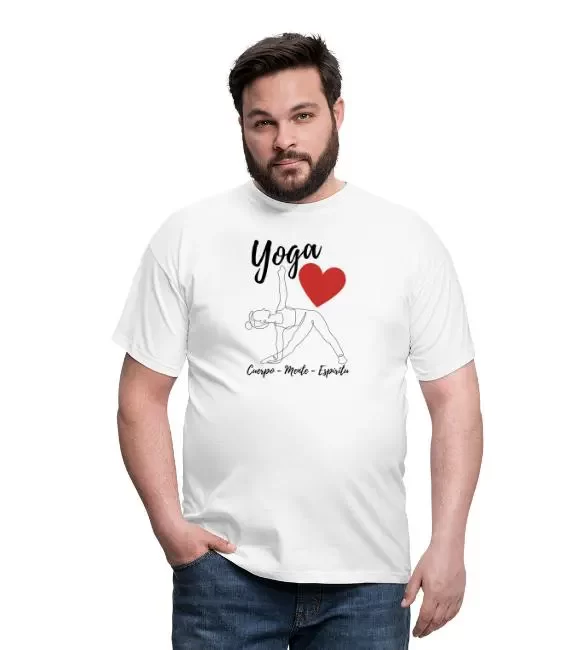 Camiseta básica hombre – «Yoga Corazón»