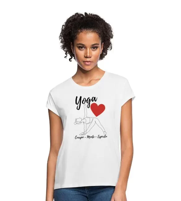 Camiseta holgada mujer – «Yoga Corazón»