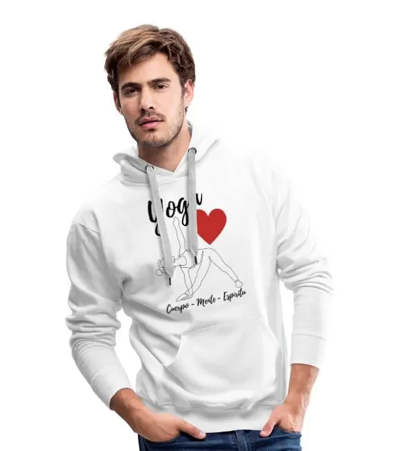 Sudadera capucha hombre – «Yoga Corazón»